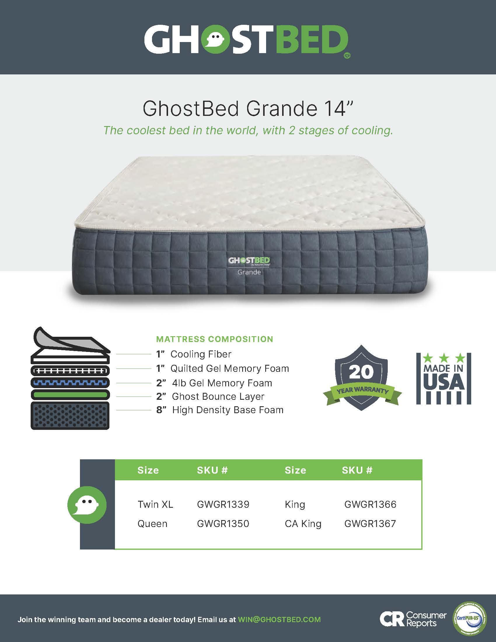 Ghostbed Grande Mattress MegaStore Hillsboro